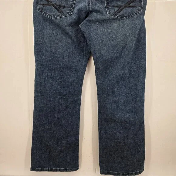 T.K. Axel Jeans Mens 36x32 Slim Boot Stretch Blue Denim Embroidered Pockets - Picture 13 of 13